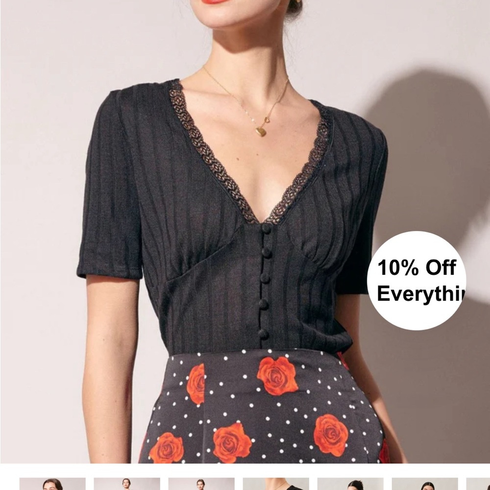 RIHOAS Lace Trim Top